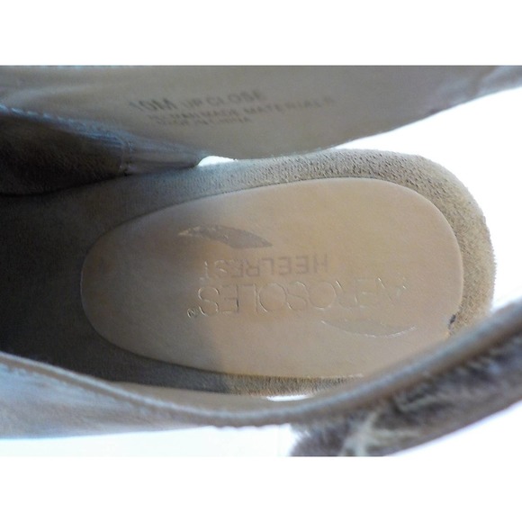 Aerosoles Heelrest Up Close Wedge Pumps Women 10M Open Toe Brown Faux Leather - Picture 10 of 12